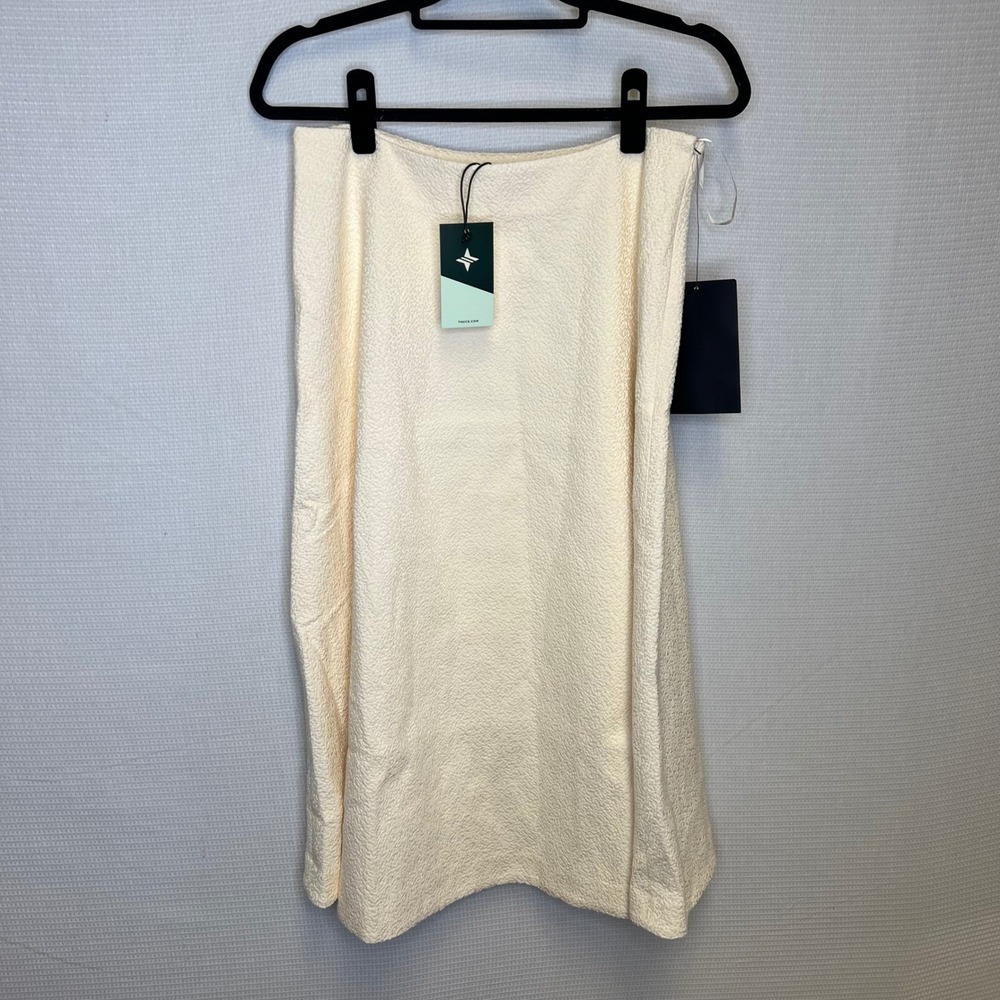 Tuckernuck Cream Textured A-Line Midi Skirt NYAP-34-SK277 Womens Size Medium NWT - Picture 2 of 5